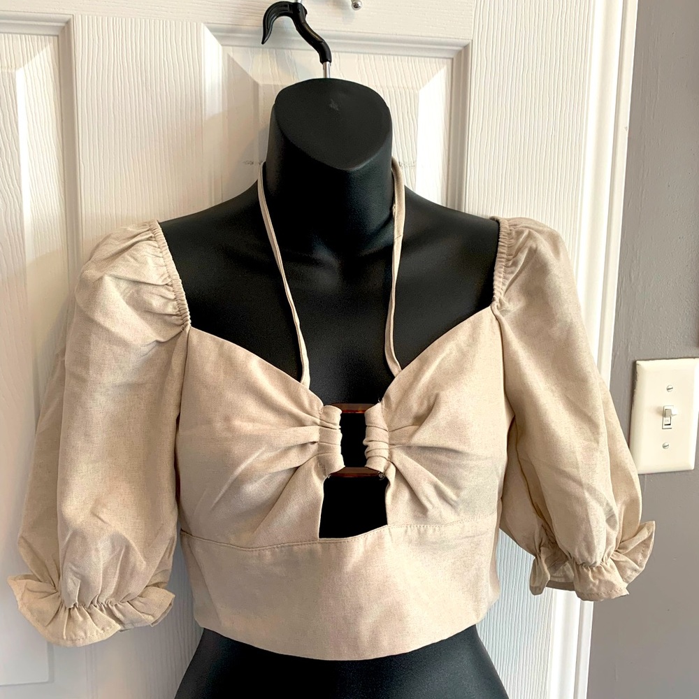 Missguided Crop Top Ruffle Size 2